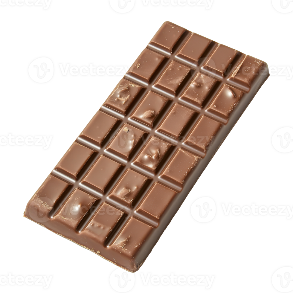 Smooth chocolate bar with square pieces png