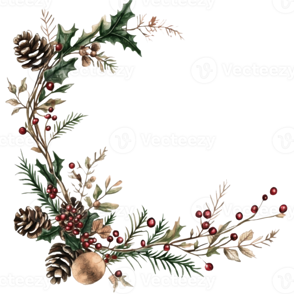 Holiday floral Christmas arrangement png