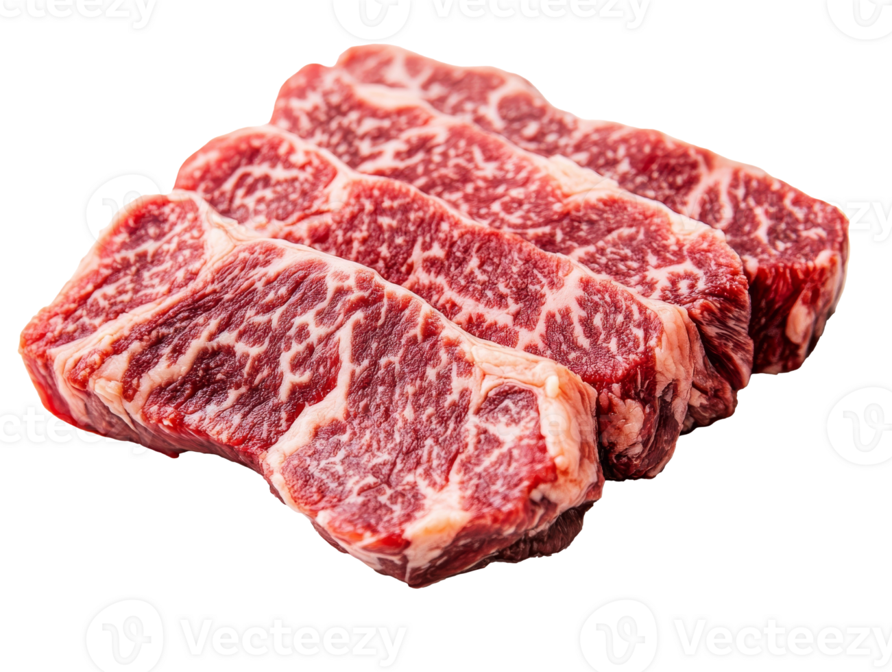 Fresh marbled beef cuts ready for grilling png