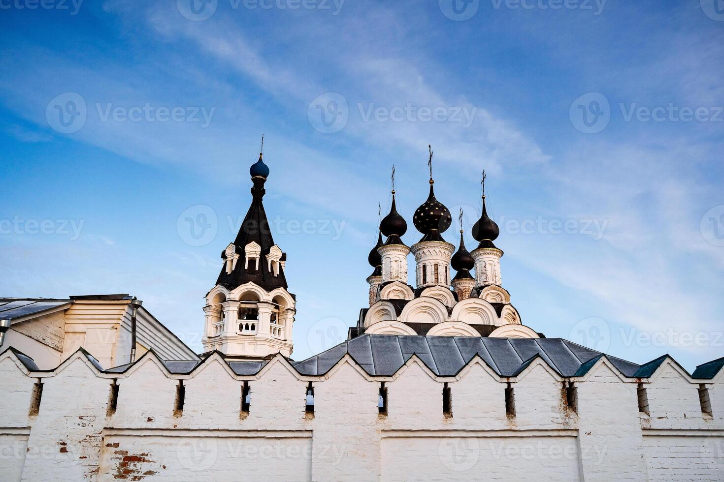 Kazan, cityscape. Wall and towers of the Kazan Kremlin and Kul Sharif Mosque on a cloudy winter day. Tatarstan photo