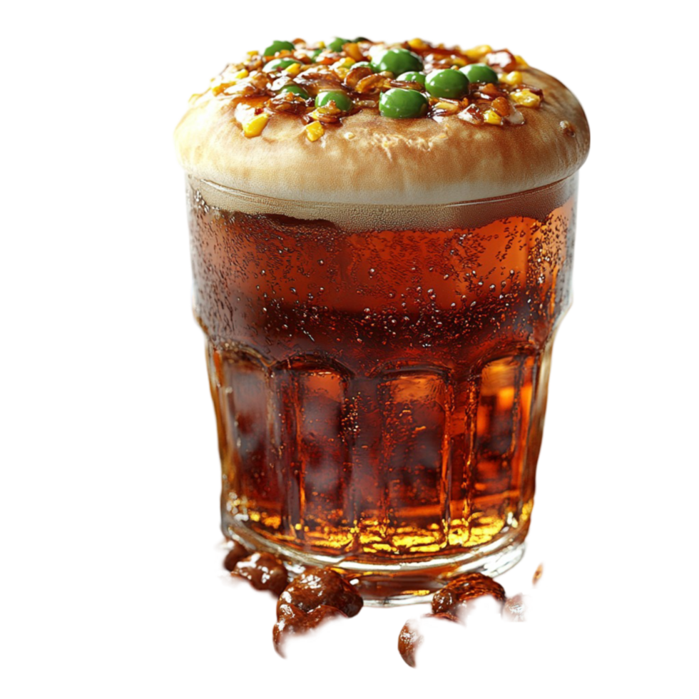 3D Gourmet Burger with Fries and Beer Transparent Background png