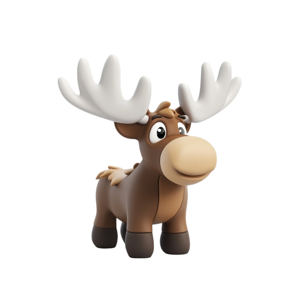 Funny Moose Character with Big Horns png