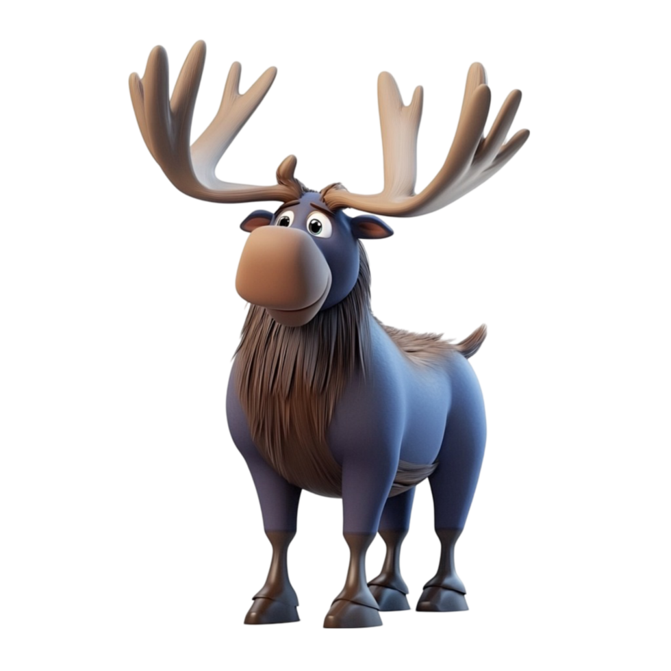 Moose Cartoon Character with Big Horns png