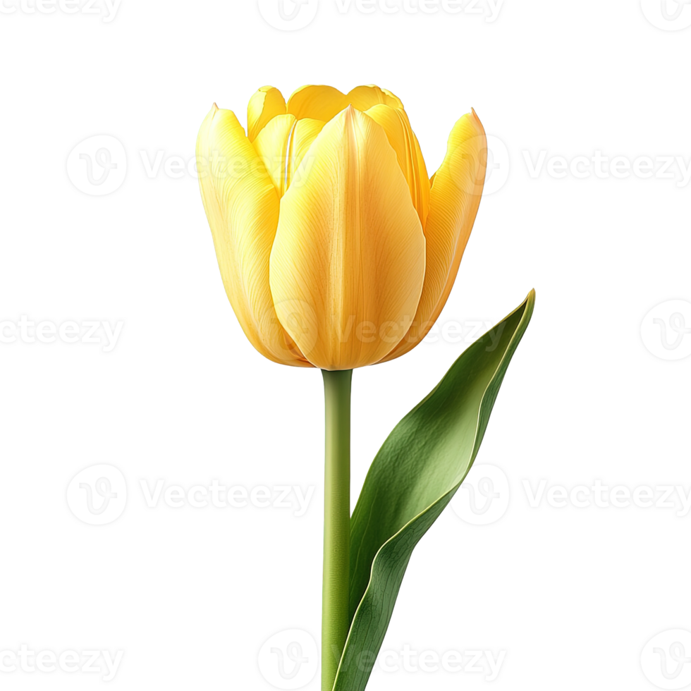Elegant Yellow Tulip Close Up View Simple Minimalist Floral Design png