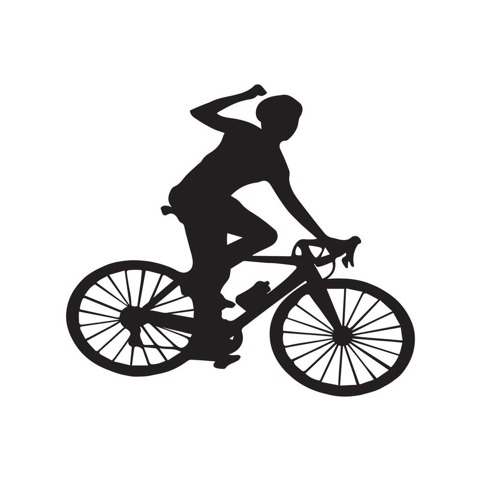 Black-and-white illustration of a classic Bicycle . vector