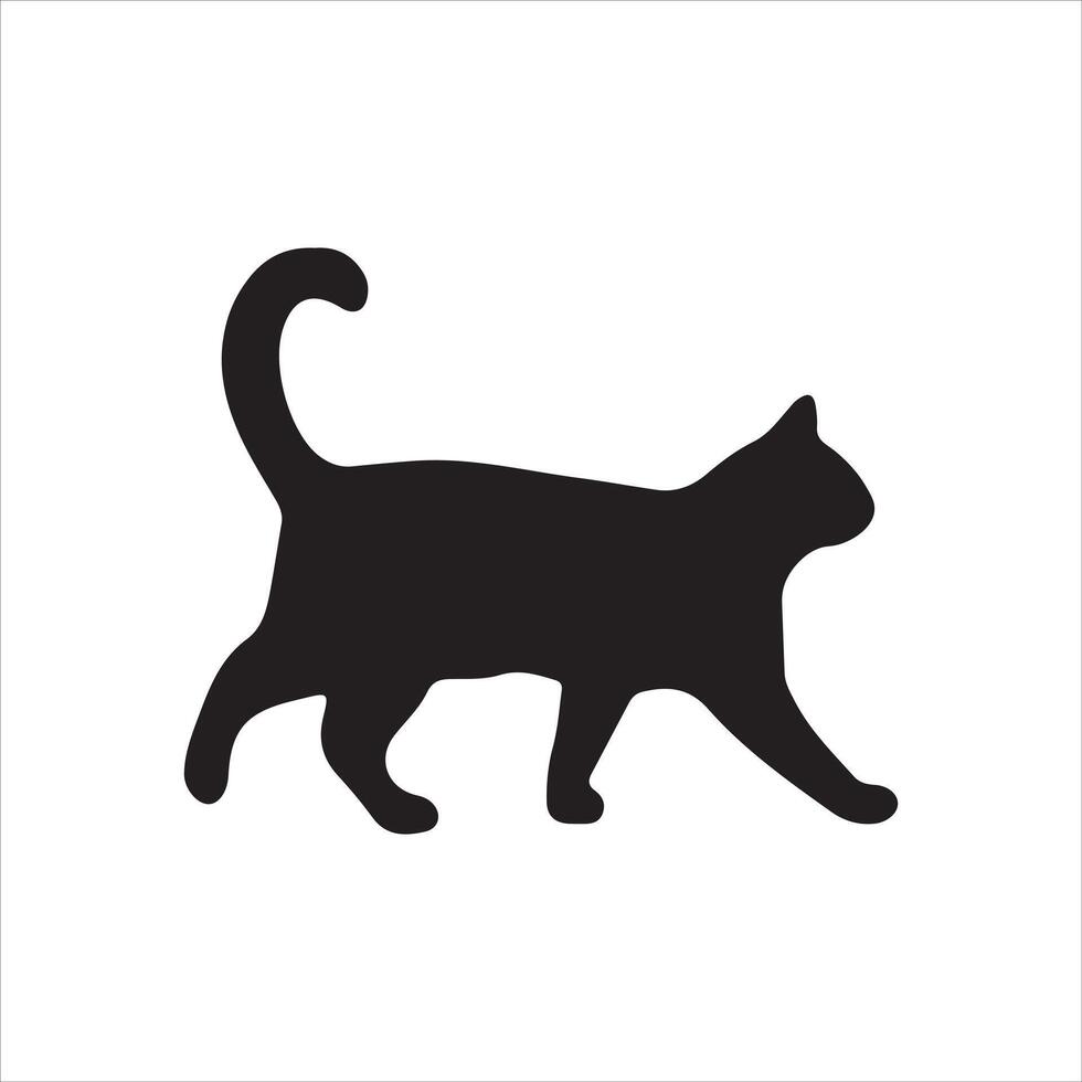 a cute cat silhouette art illustration vector