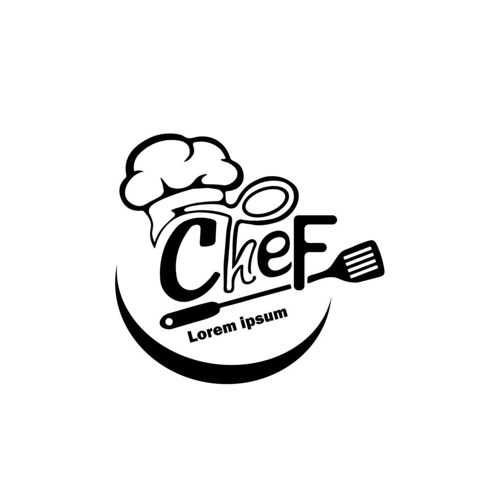 This logo would be suitable for a restaurant, cooking school, or food brand. vector