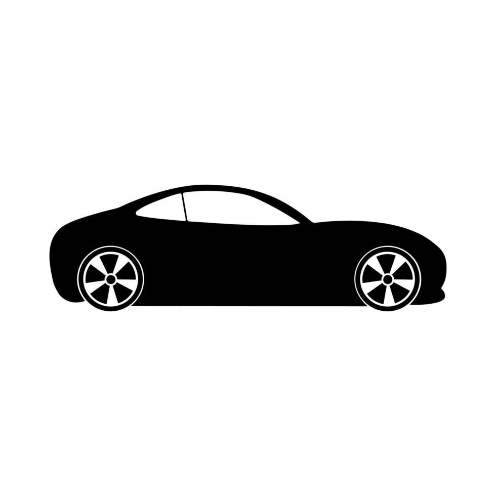 Black silhouette of a car with white backgroung. vector