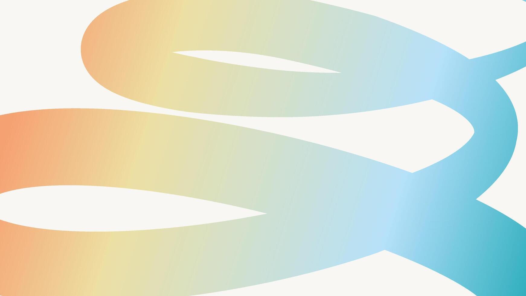 A rainbow colored ribbon with a curved shape vector