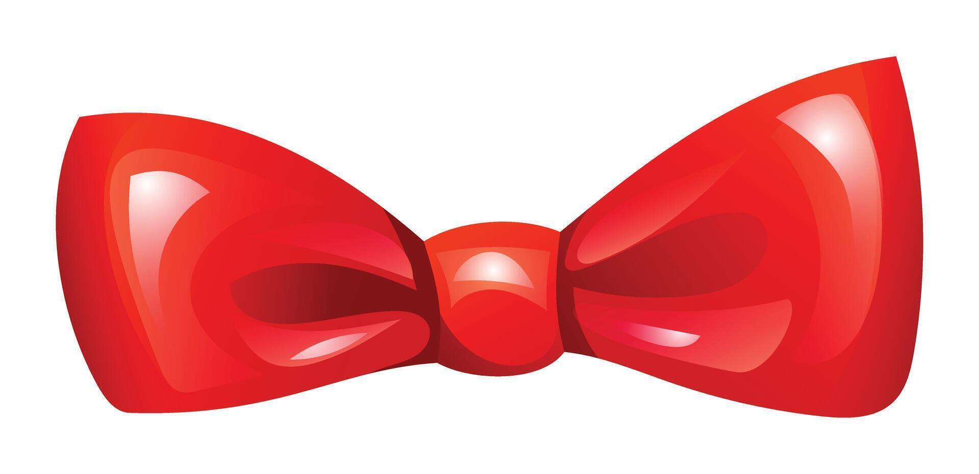 Red bow, perfect for formal occasions. cartoon illustration vector