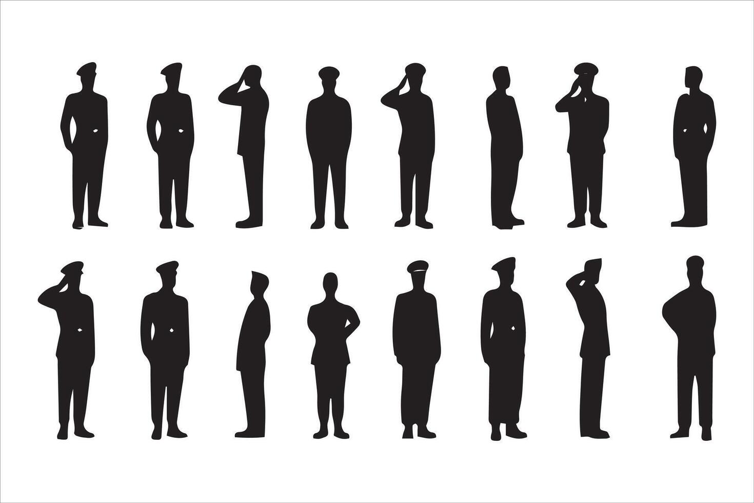 Saluting Army Silhouette Bundle Military Salute Bundle Army Silhouette Collection Soldier Salute vector