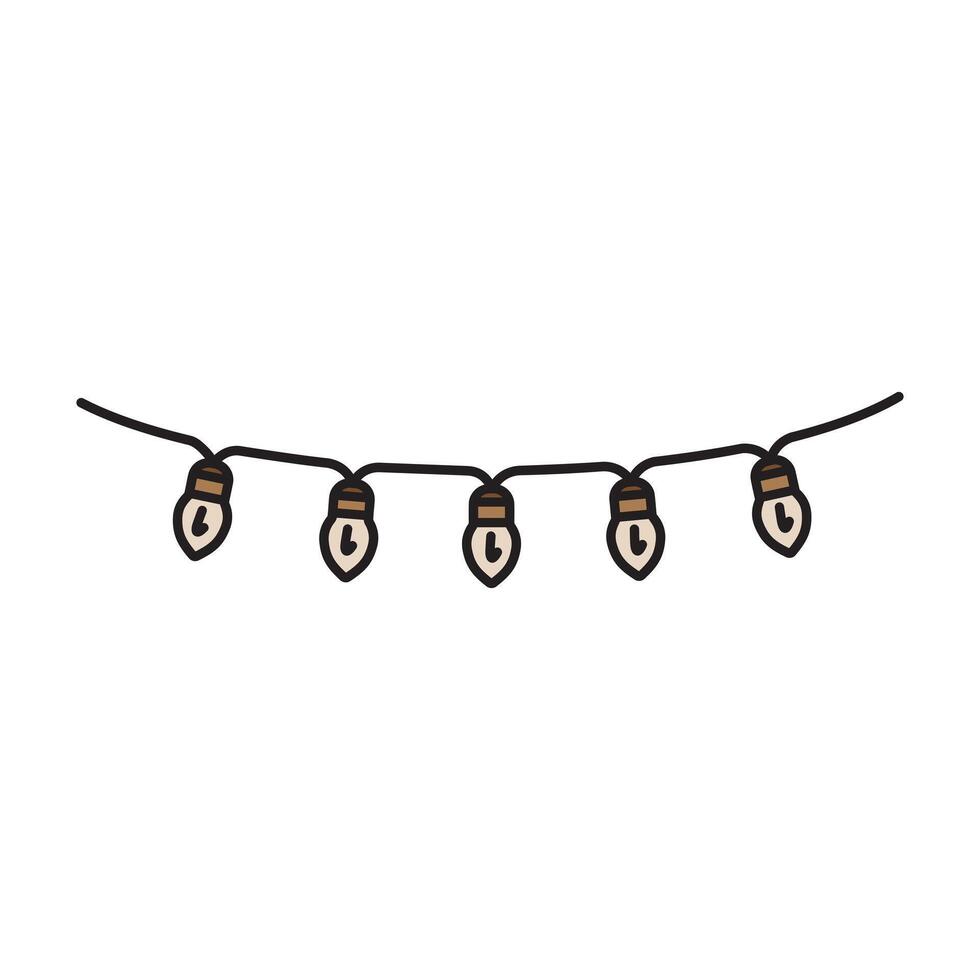 String Lights Flat Icon vector