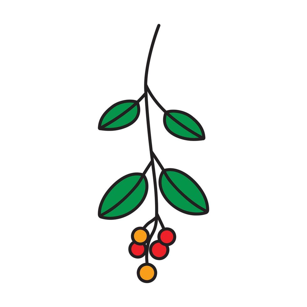Chrismast Winter Flower Flat Icon vector
