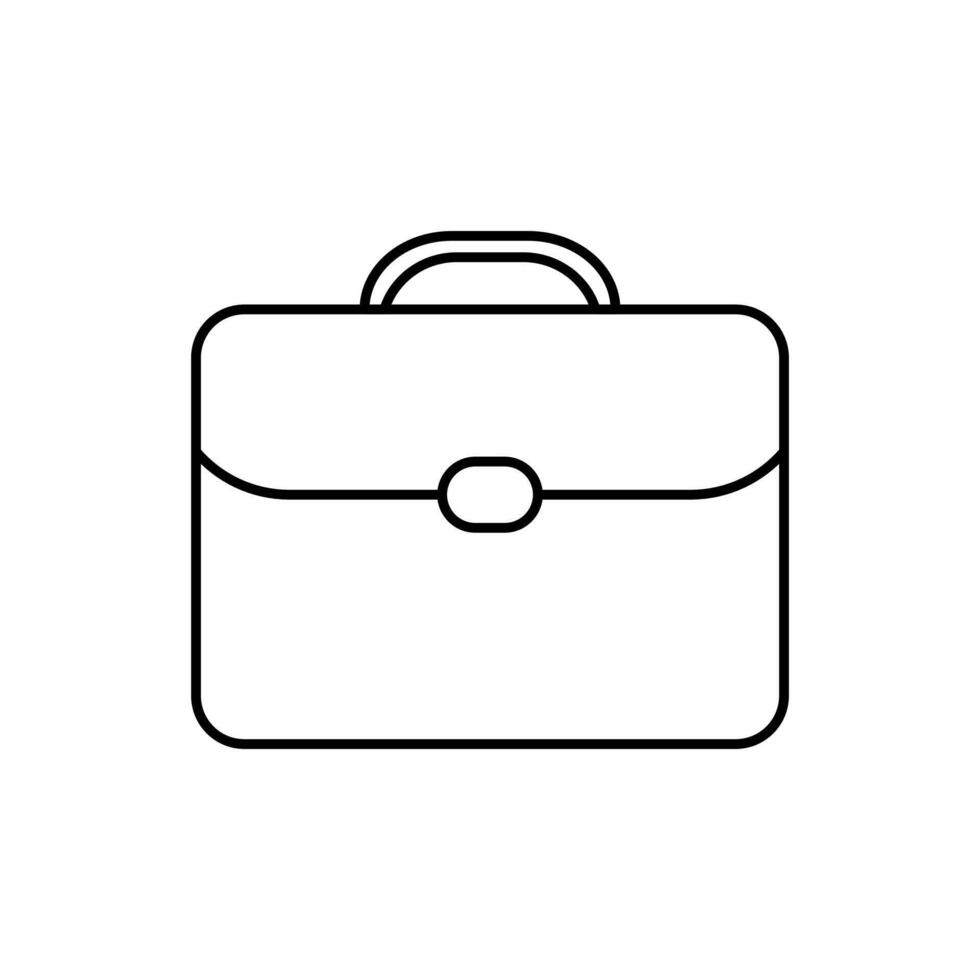 A black and white line drawing of a briefcase vector