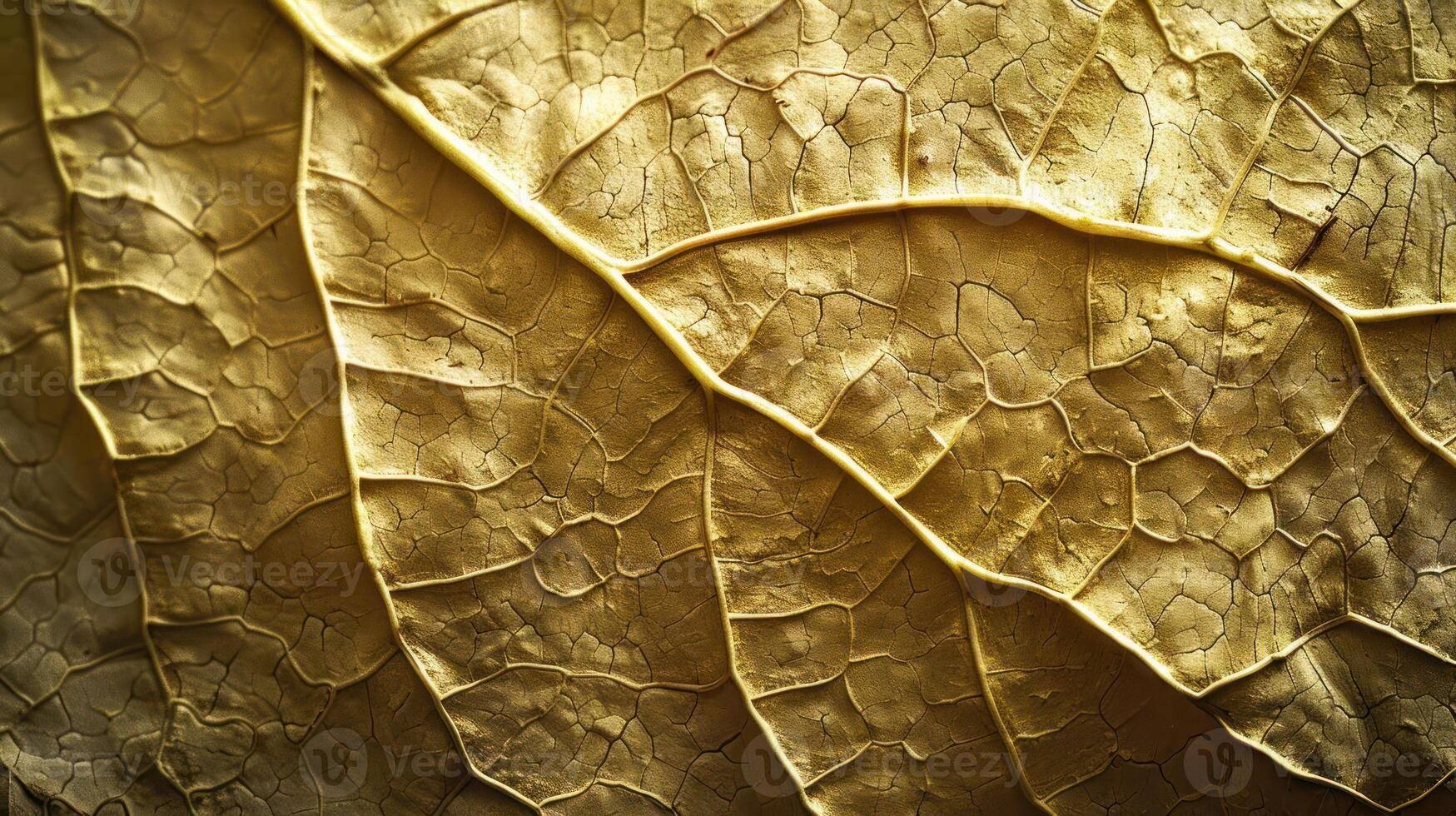 Close-up of a golden leaf with visible veins and texture. photo