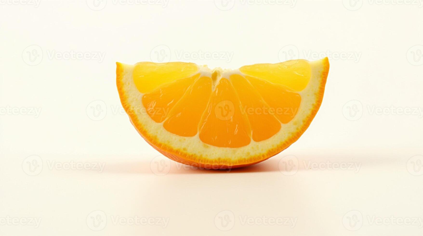 Vibrant Orange Slice on Clean White Background Perfect for Food and Health Visuals photo