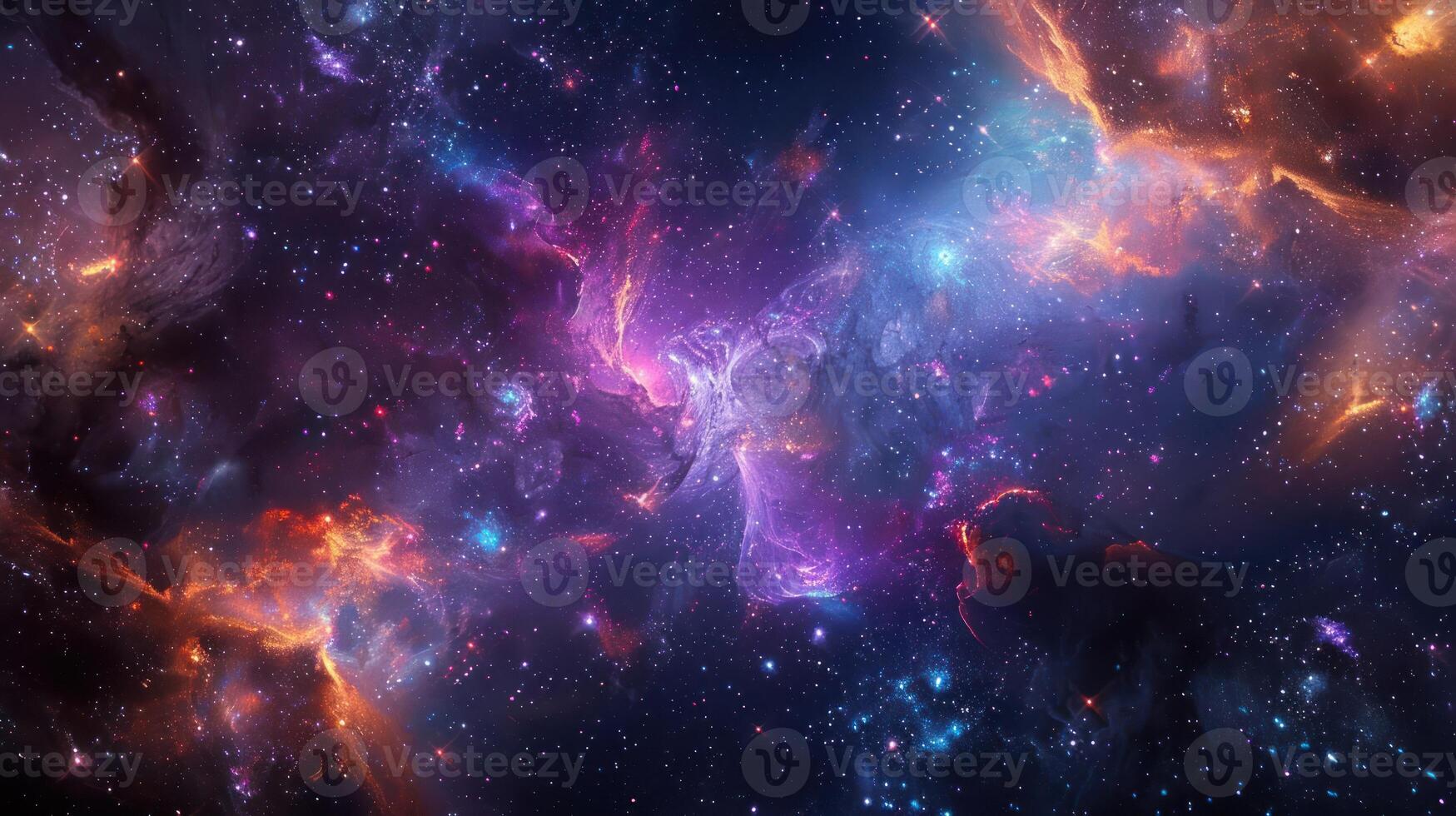 A vibrant nebula with swirling colors and twinkling stars, a mesmerizing sight of the cosmos. photo