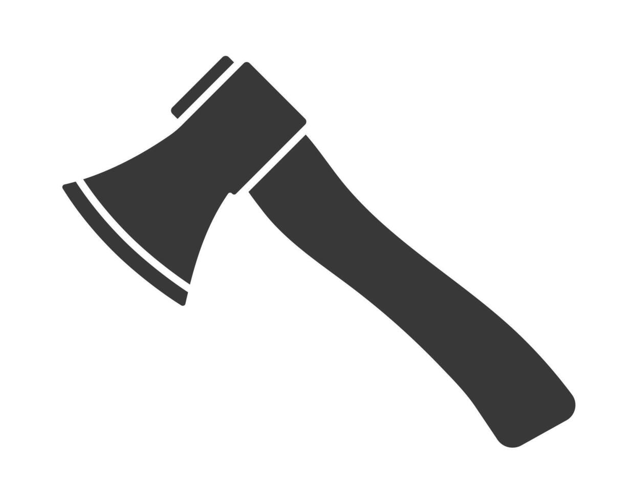 Wooden axe icon symbol shape. Forestry axe tool logo sign. illustration image. Isolated on white background. vector