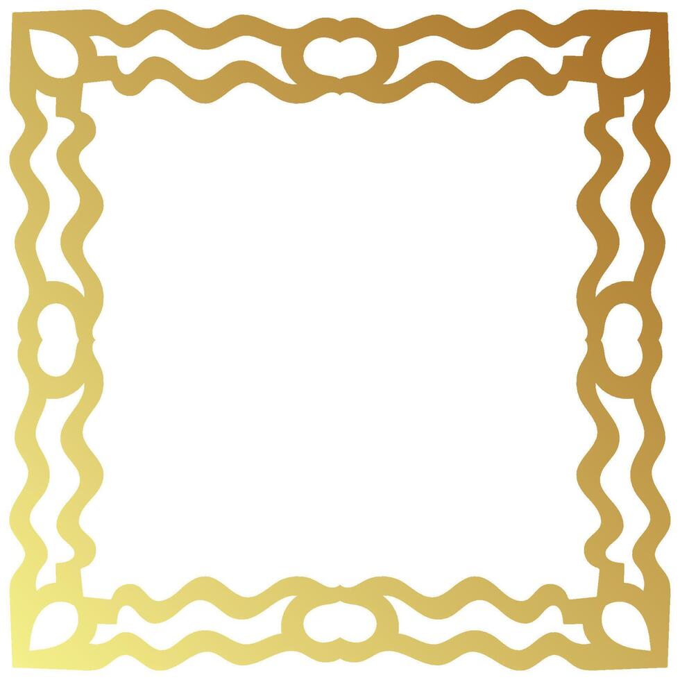 abstract square frame Vintage golden lines, borders and corners on white background. vector
