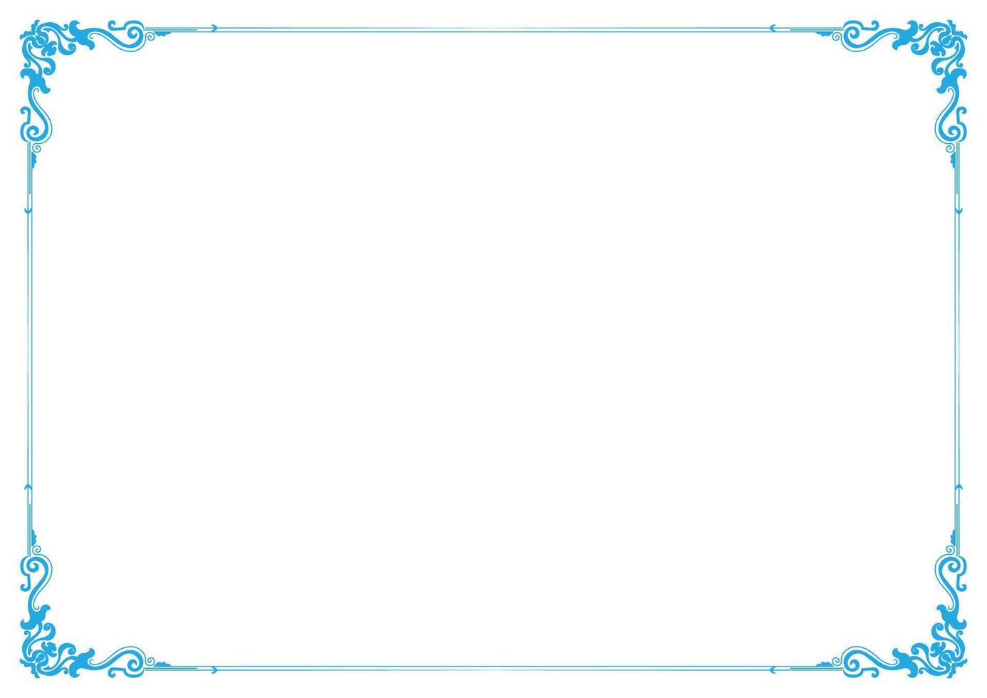 blue vintage frame abstract pattern Winter frame for cards. Borders vector