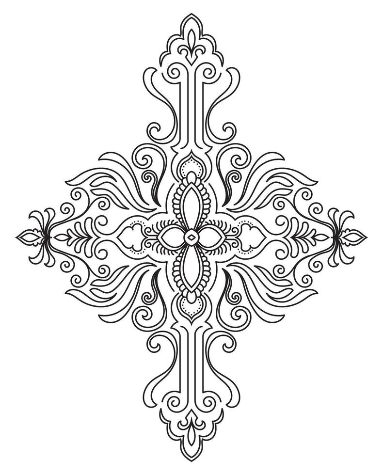 Tattoo line design art Carpet graphic element vector