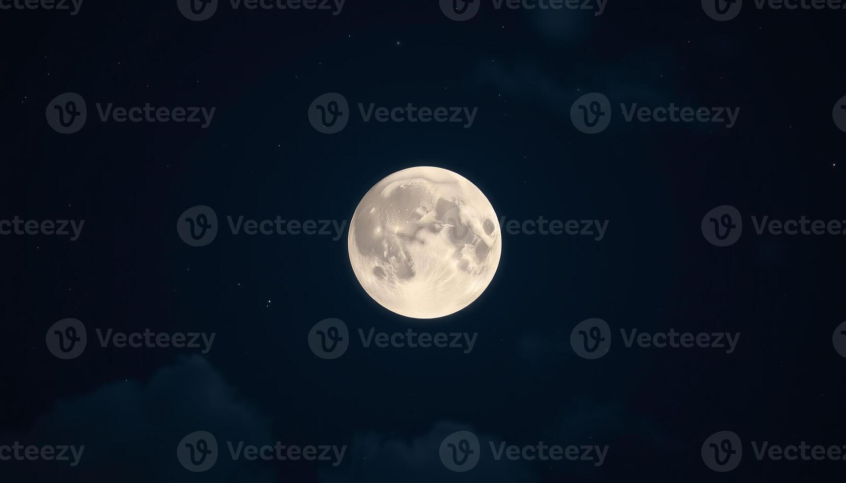 Full moon in the night sky with clouds photo