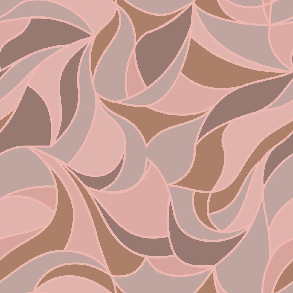 Stylized petals pattern with abstract curved lines. Seamless texture can be used for web page backgrounds, wallpapers, printing on fabric vector
