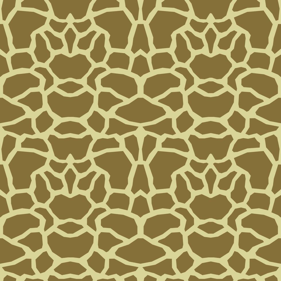 Giraffe skin texture, seamless pattern, repeating brown and yellow spots, background. Modern ornament of stylized skin vector