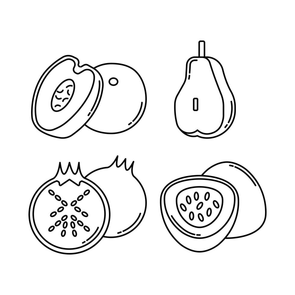 Set Of Fruit Simple Icon vector