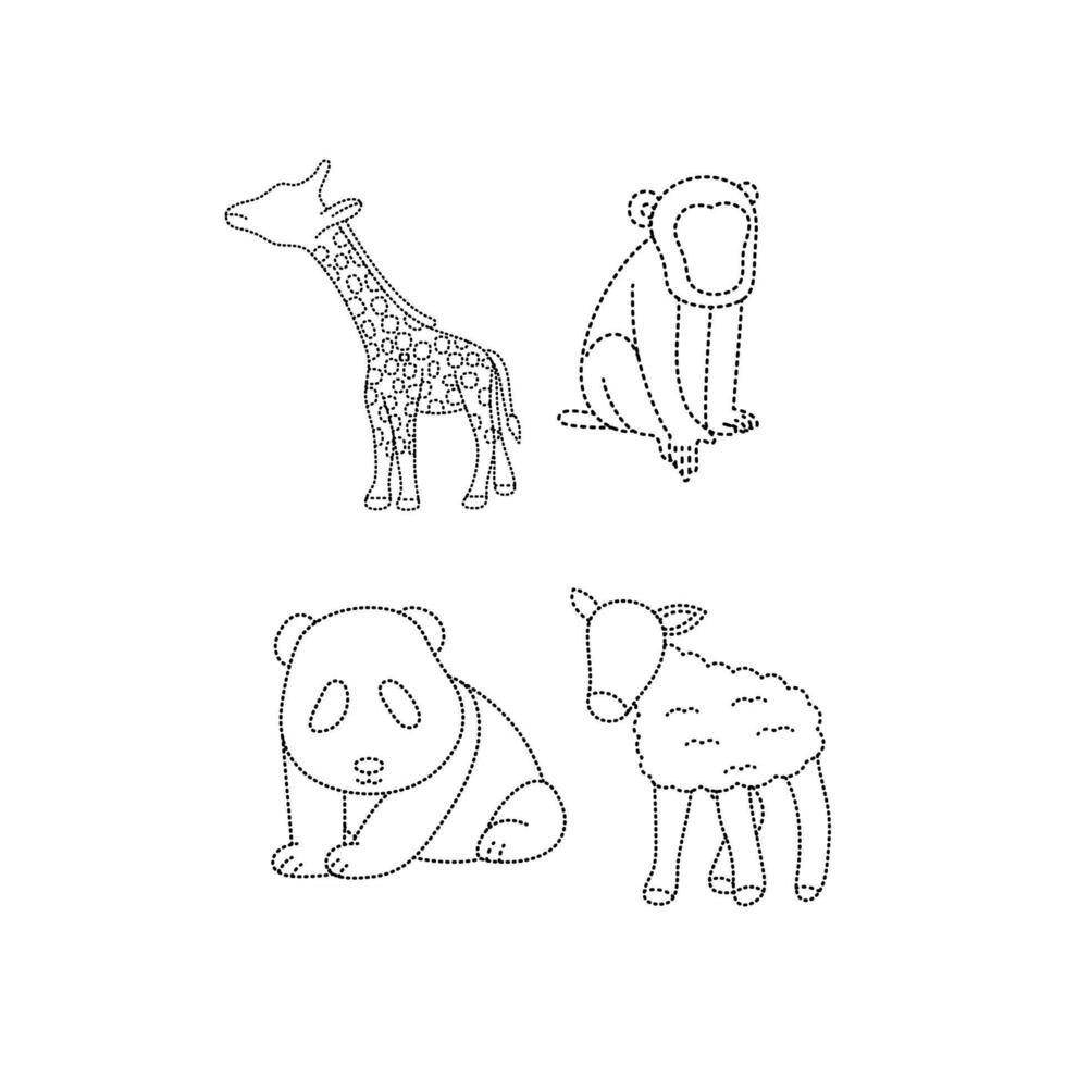 Faceless Animal Coloring Page vector