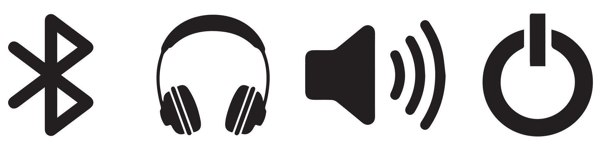 Sound icon set. Power button symbol. Illustration eps 10 vector