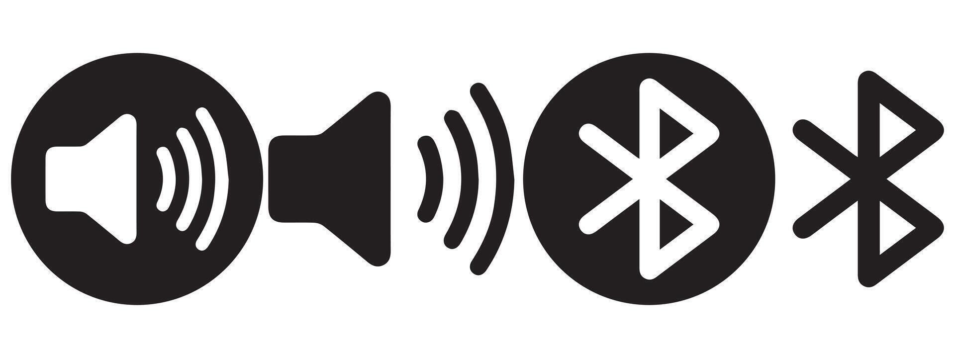 Bluetooth and sound icon set. Illustration eps 10 vector