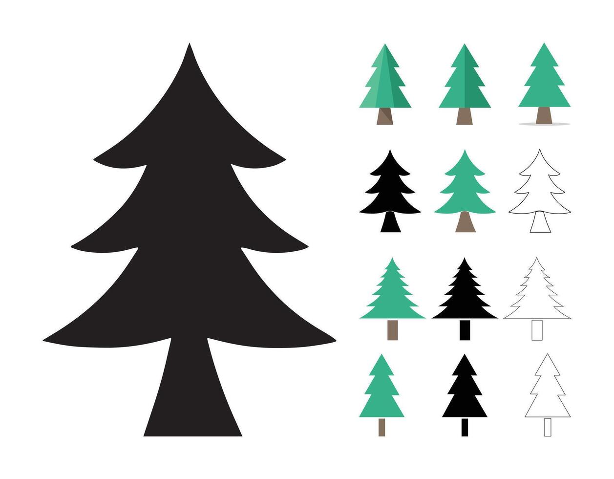 A Set of Christmas Tree vector