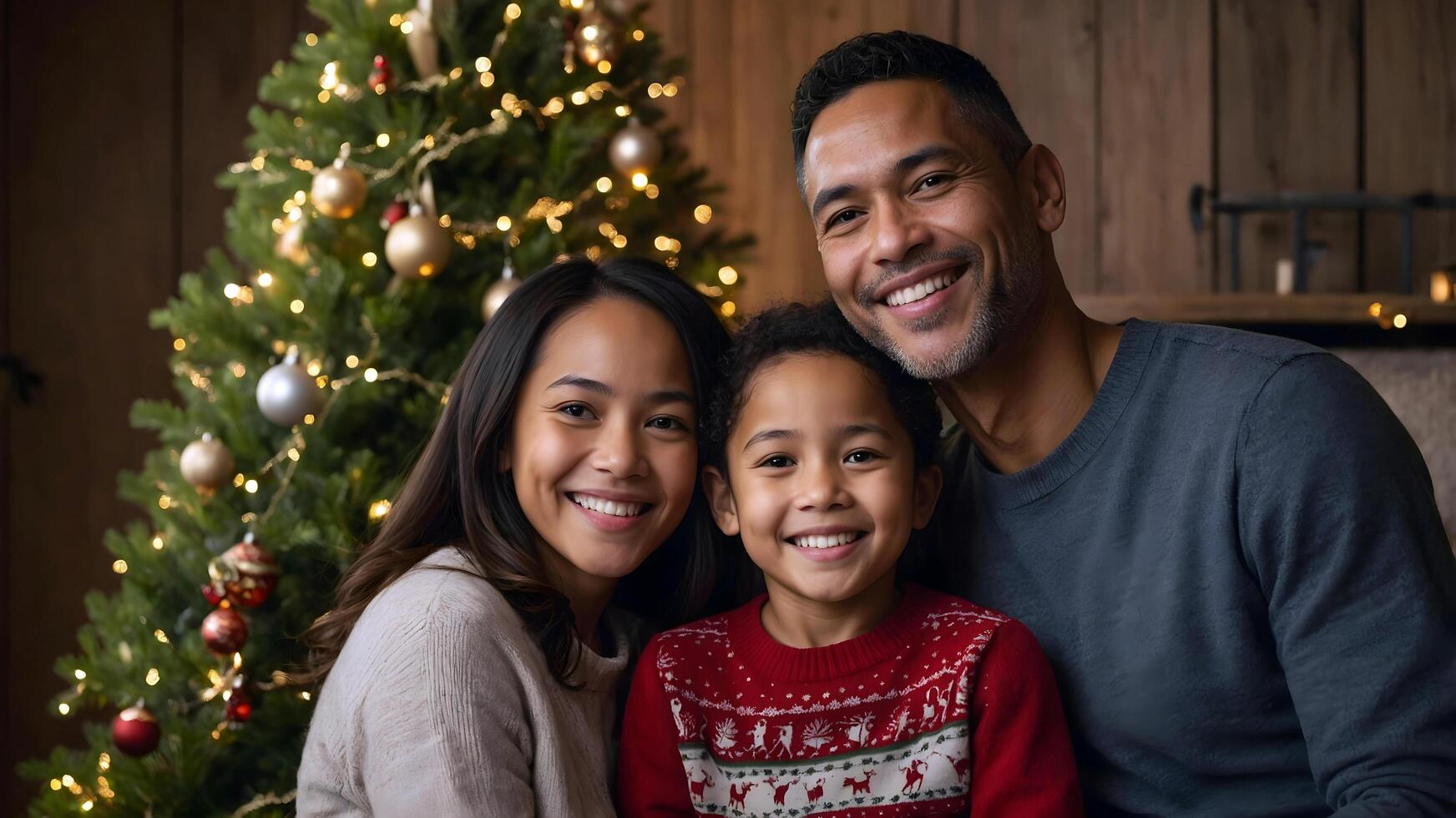 Multicultural Family Togetherness on Christmas Eve photo