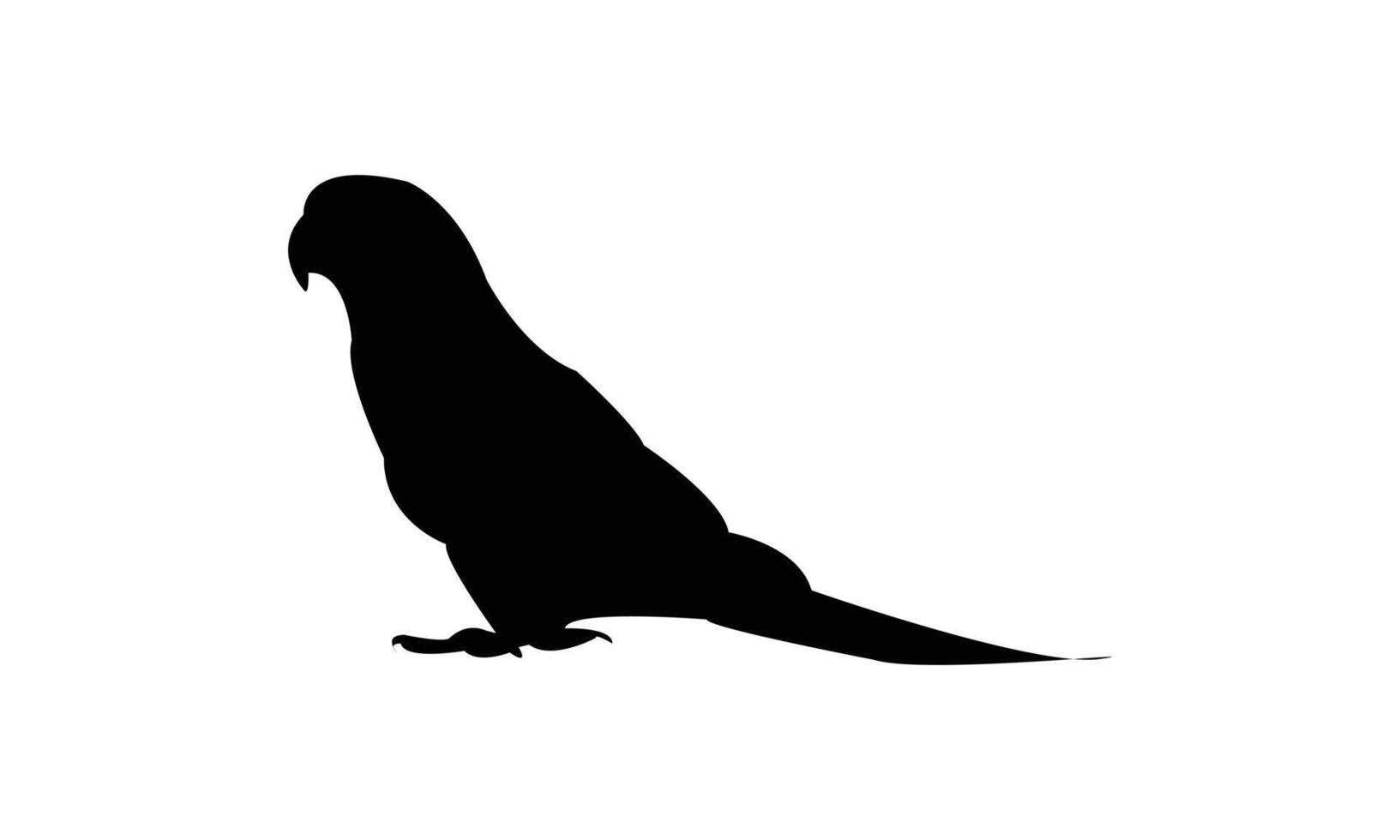 Sitting Parrot Black Silhouette Design vector