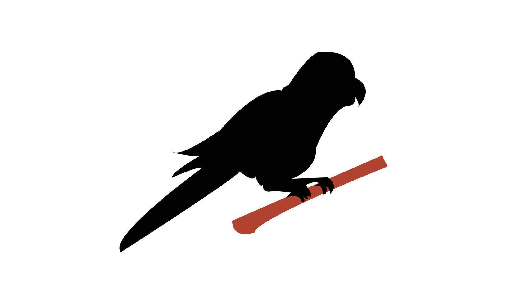 Sitting Parrot Silhouette Design vector