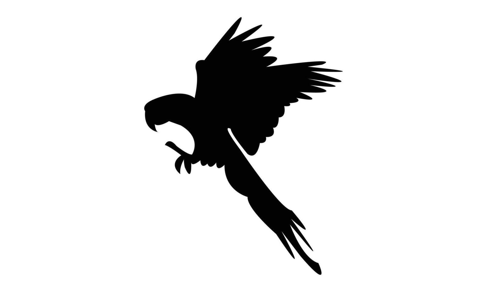 Flying Parrot Black Silhouette Design vector