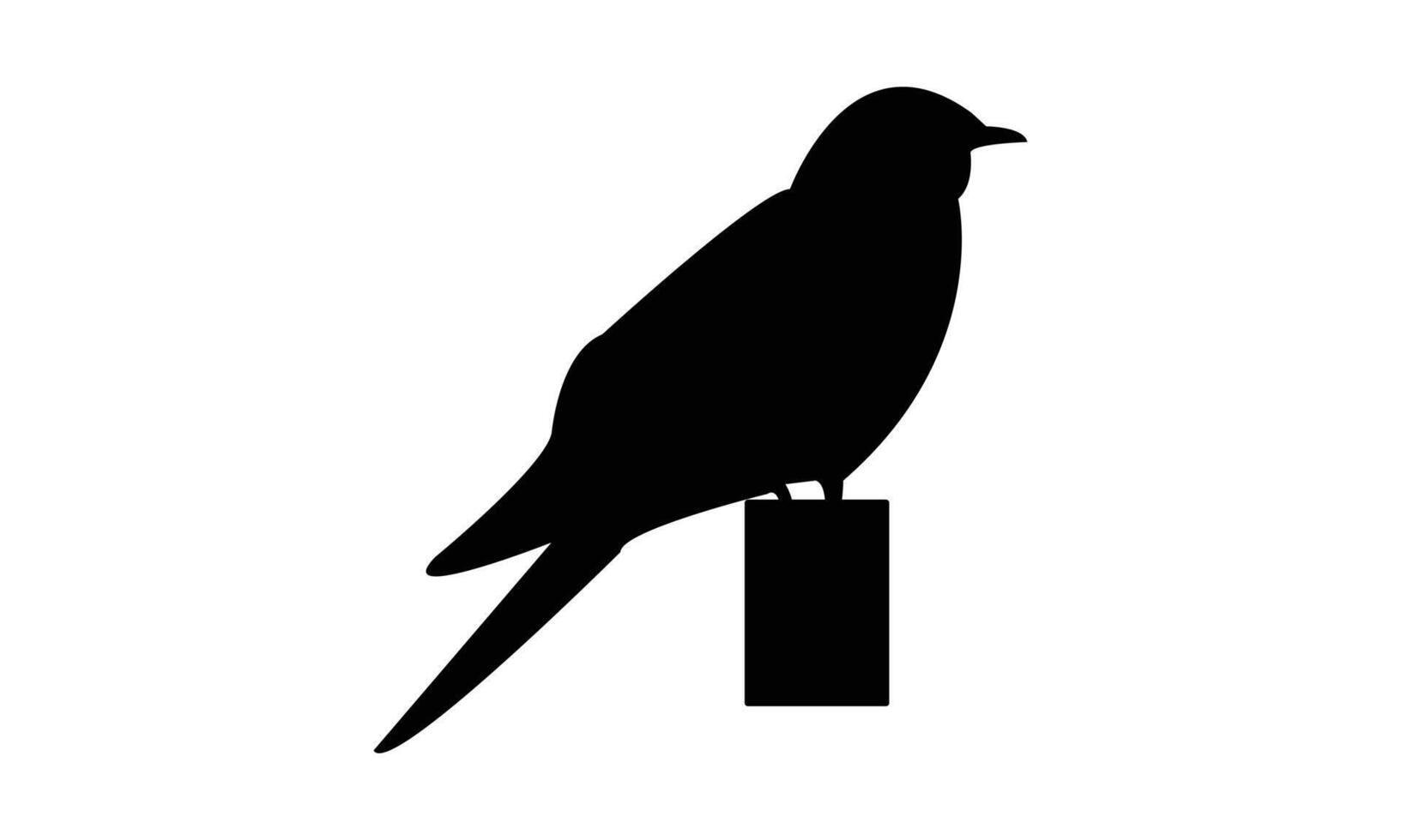 Common Hawk Cuckoo Bird Silhouette Design And Illustration. vector