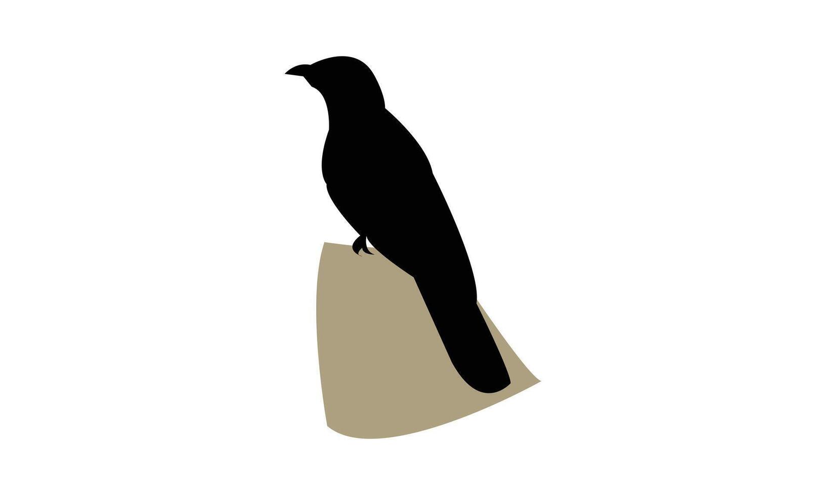 Common Hawk Cuckoo Black Silhouette Design vector