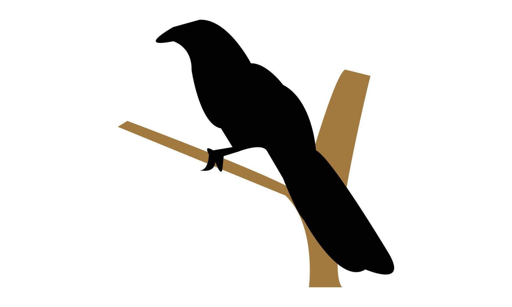 Sitting Crow Pheasant Silhouette Design vector