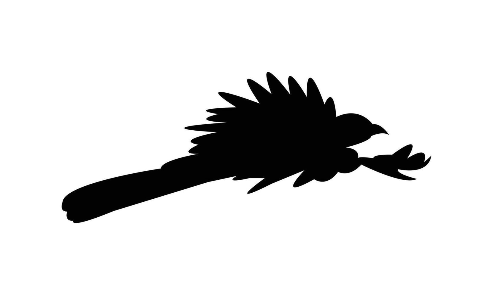 Flying Crow Pheasant Silhouette Design And Illustration. vector
