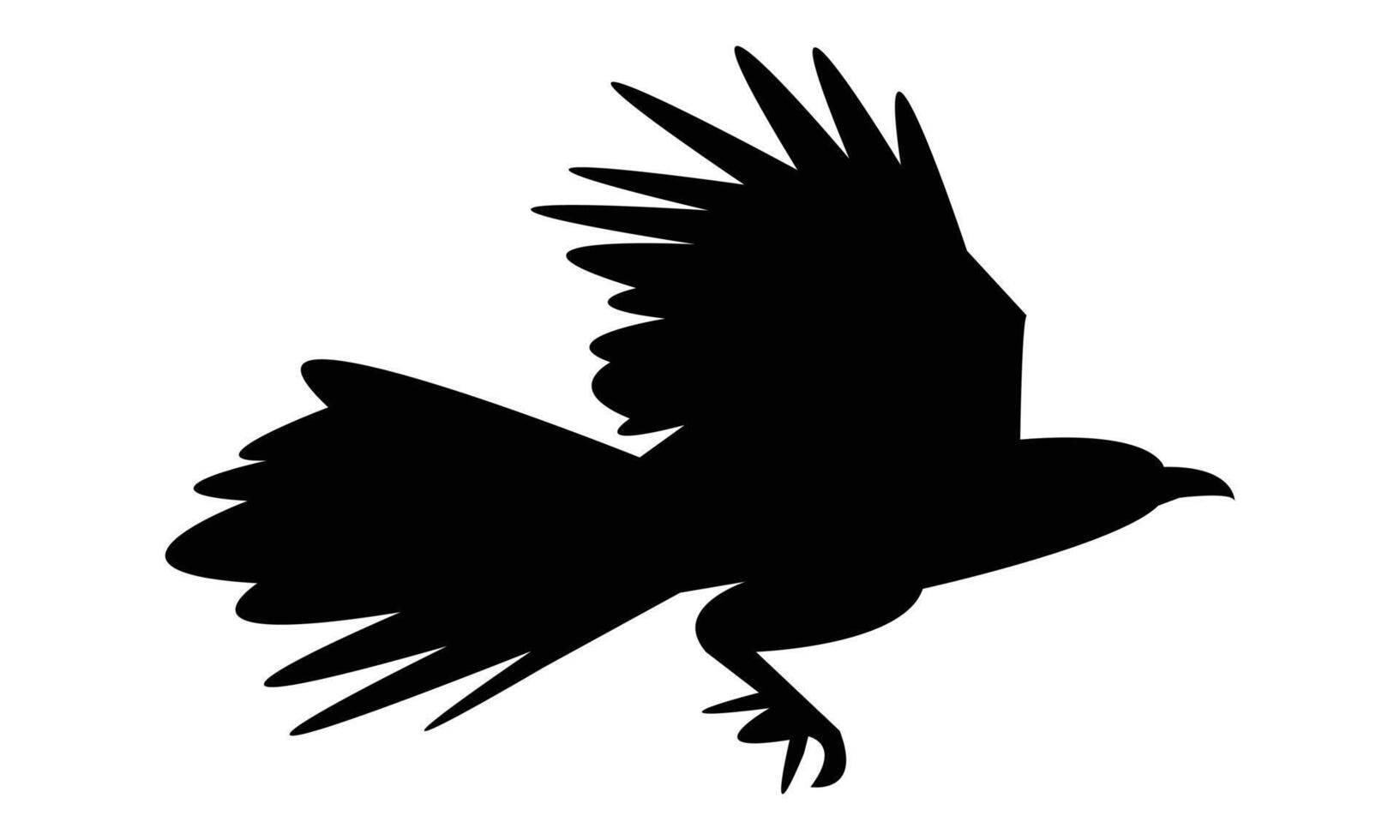 Flying Crow Pheasant Silhouette vector