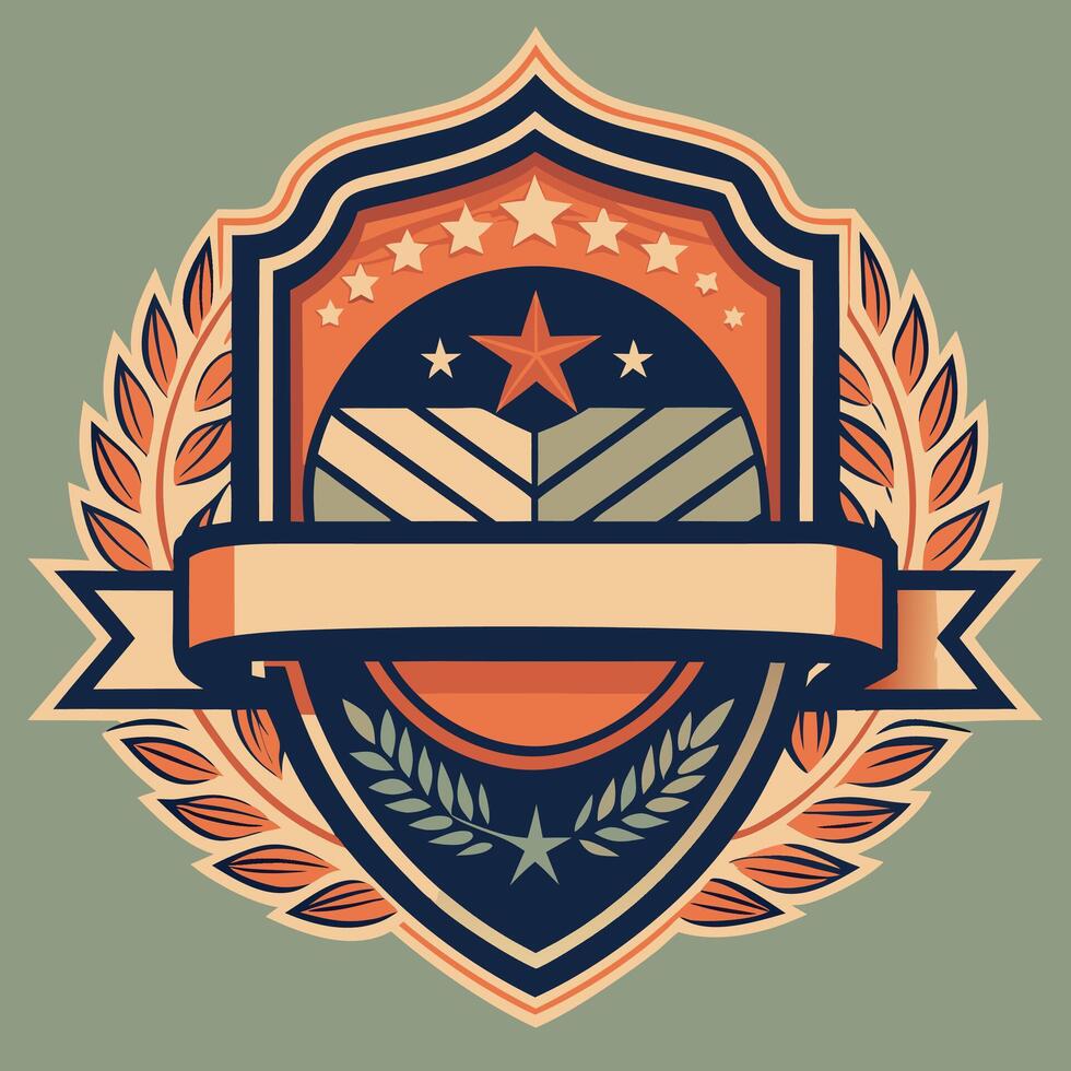 a badge with an eagle and stars on it vector