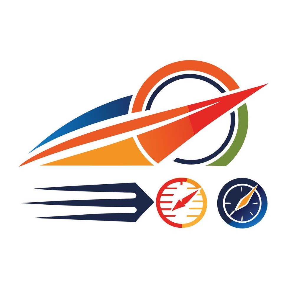 a logo with a compass, arrow and a plane vector