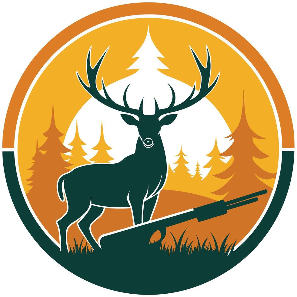 deer hunting logo vector
