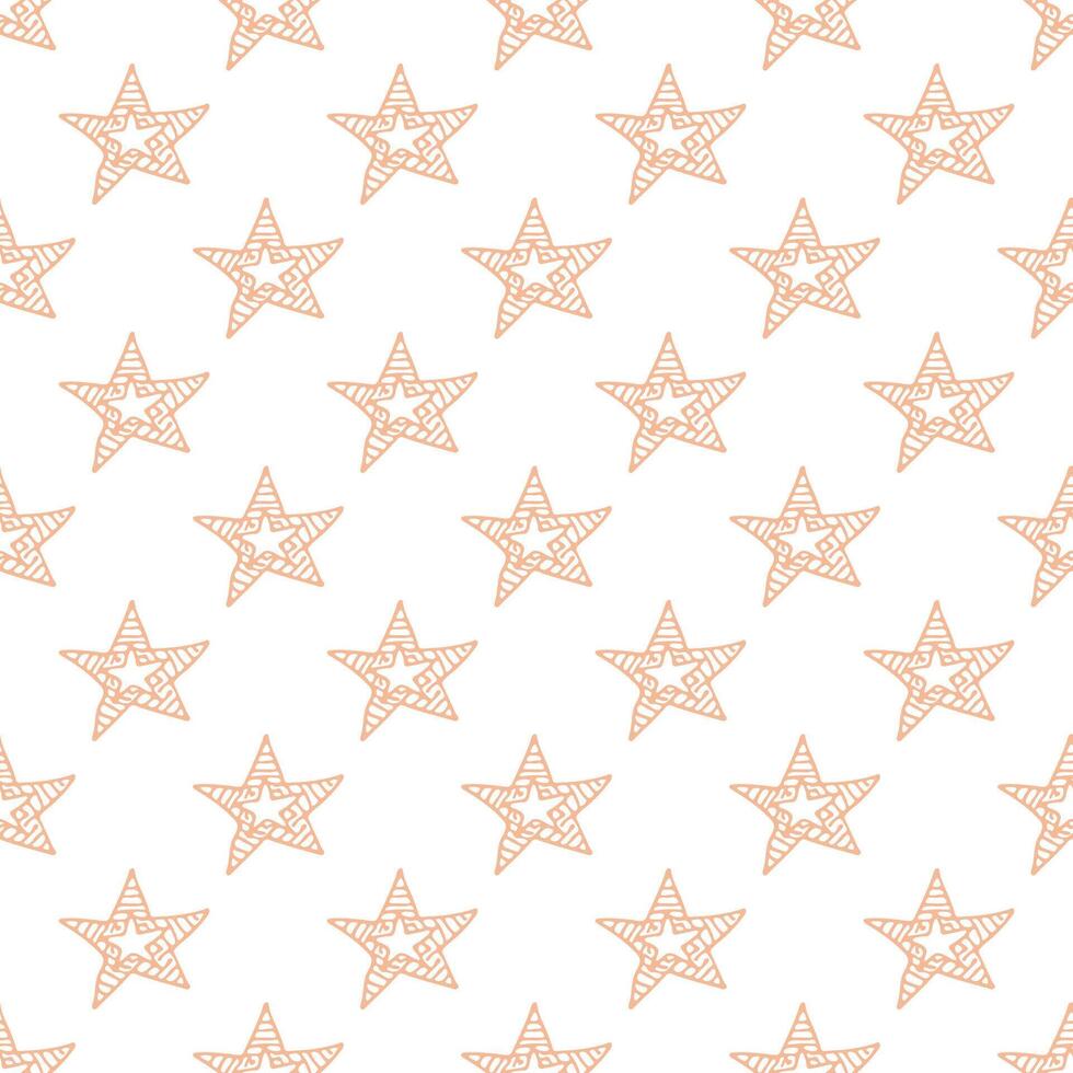 Seamless pattern with cute stars doodle for decorative print, wrapping paper, greeting cards, wallpaper and fabric vector