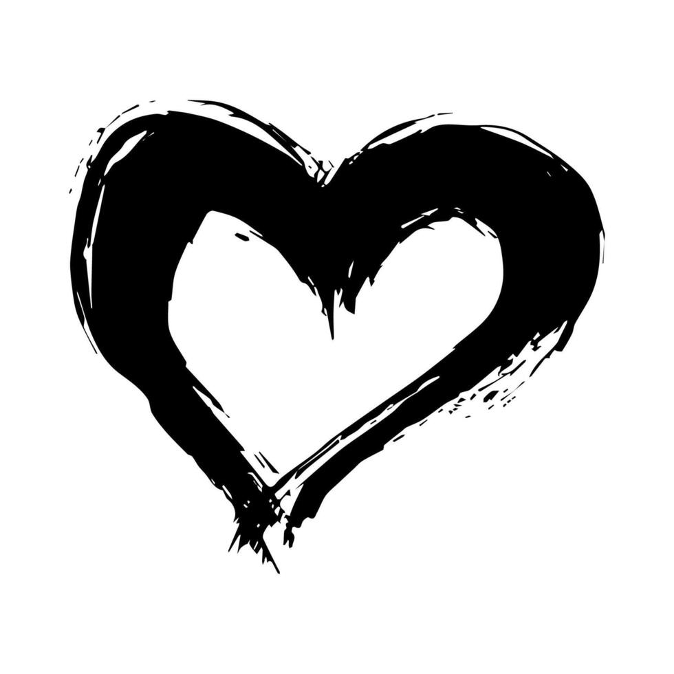 Simple hand drawn heart drawing illustration Scribble heart doodle Love clipart vector