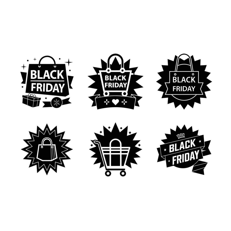 Black Friday - and Linocut Silhouette Design vector