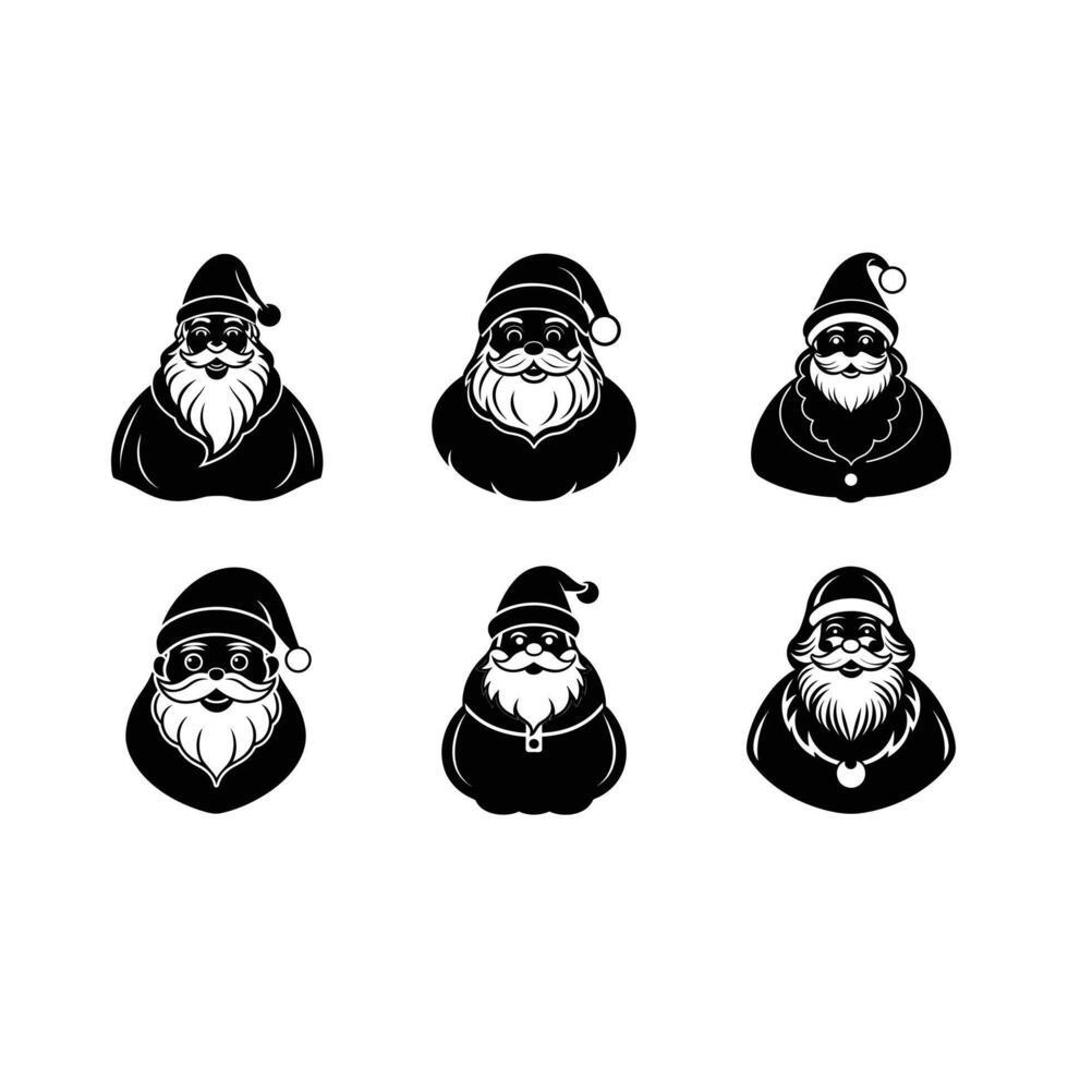 Santa - and Linocut Silhouette Design vector