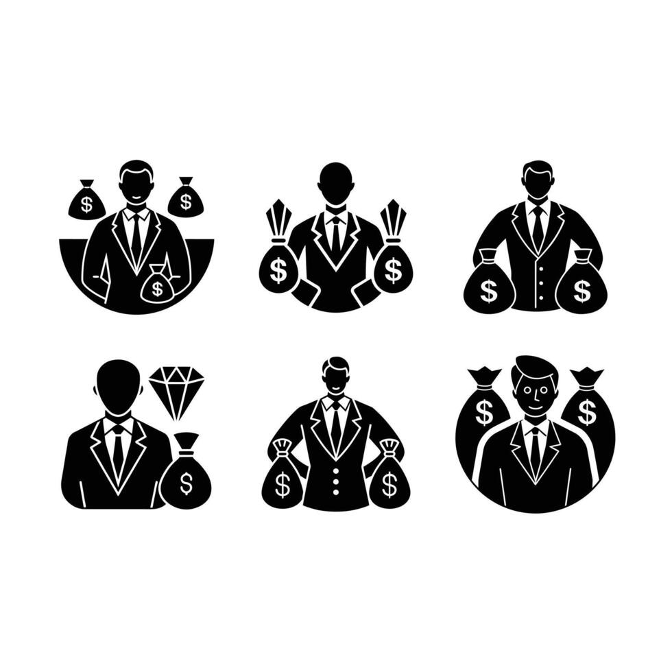 Elegant Wealth Management and Linocut Silhouette Designs vector